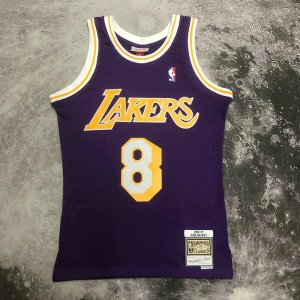 NBA 8 Kobe Bryant 1996-97 Lakers M&N Maillot Retro Violet imprimé